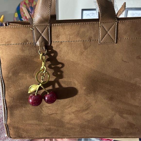 Project E Vegan Leather Shoulder Bag With Cross Body Strap and Cherries - Picture 4 of 6
